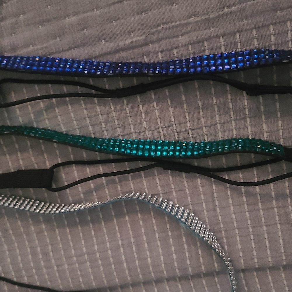 3 bling rhinestone headbands